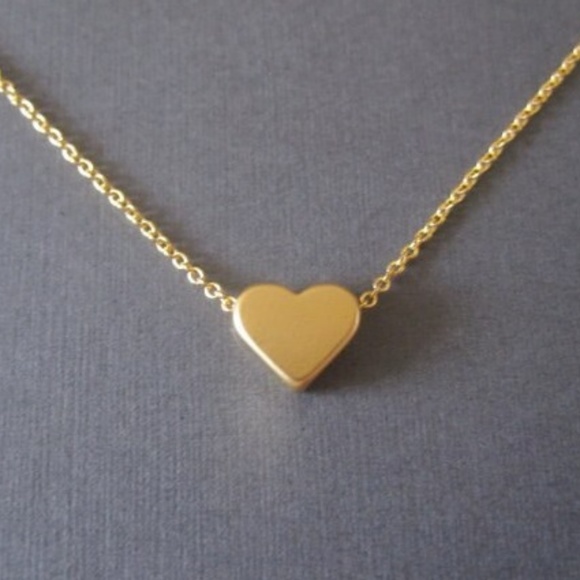 Tiny  Heart Choker Necklace in  Silver or Gold - Picture 5 of 6